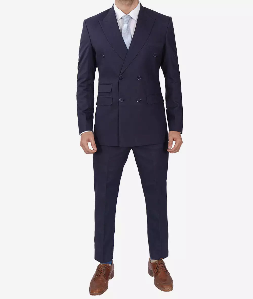 Navy Blue Double Breasted Suit Mens