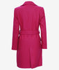 Womens Long Pink Wool Wrap Coat