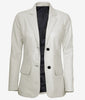 Womens Two Button White Leather Blazer