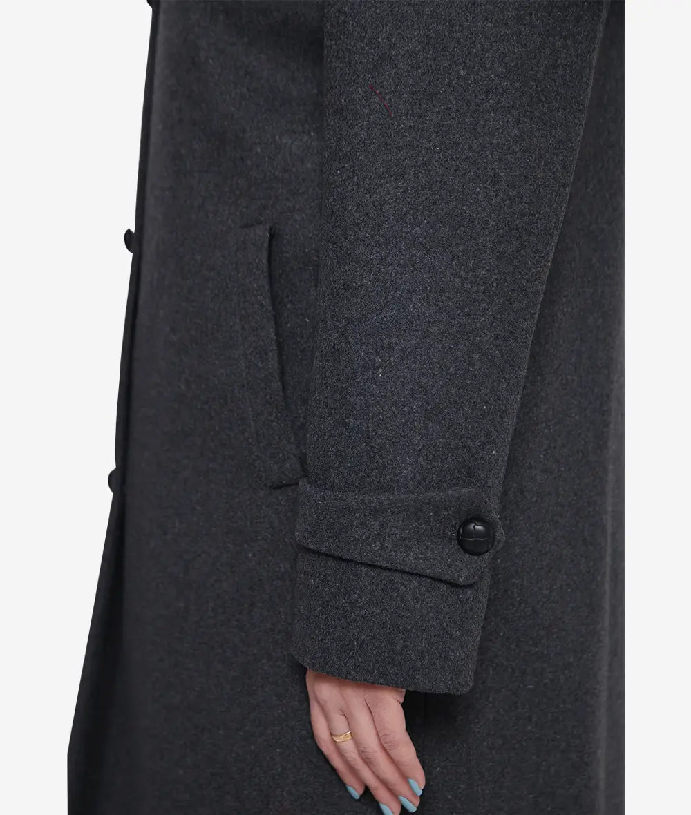 Womens Charcoal Grey Wool Overcoat
