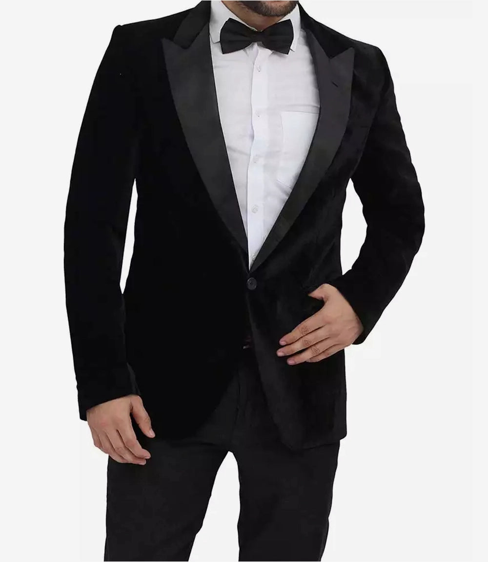 Black Peak Lapel Mens Tuxedo