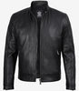 Mens Premium Black Cafe Racer Leather Jacket