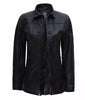 Womens Black Leather Car Coat