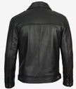 Black Vintage Shirt Collar Leather Jacket Mens