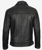 Black Vintage Shirt Collar Leather Jacket Mens
