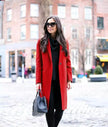 Red Single Breasted Walker Coat Women