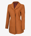 Womens Three Quarter Brown Wool Coat
