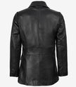 Shannon Women's Two Button Black Leather Blazer