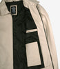 Mens Shirt Collar Beige Leather Jacket