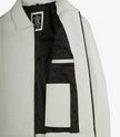 Mens Shirt Collar White Leather Jacket