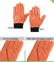 Mens Tan Brown Quilted Leather Gloves