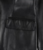 Womens Black Two Button Leather Blazer