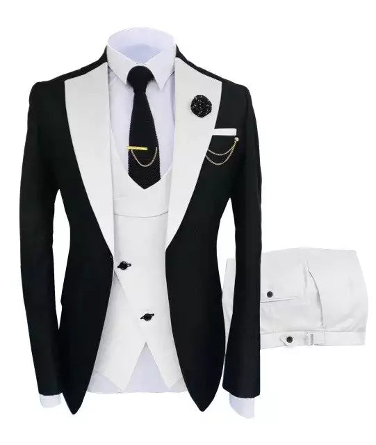 Mens Slim Fit 3 Piece White Wedding Tuxedo
