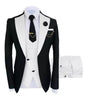 Mens Slim Fit 3 Piece White Wedding Tuxedo