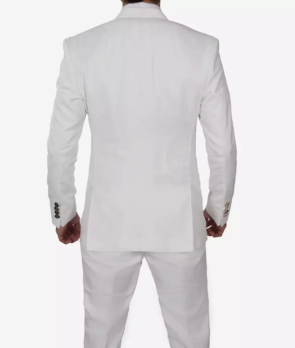 Vintage White Three Piece Suit Mens