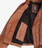 Women's Asymmetrical Belted Tan Leather Jacket