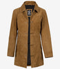Women's 3/4 Length Button Down Brown Suede Coat