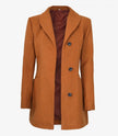 Womens Three Quarter Brown Wool Coat