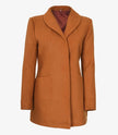 Womens Three Quarter Brown Wool Coat