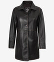 Women's Real Leather Distressed Brown 3/4 Length Coat