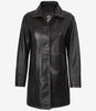 Women's Real Leather Distressed Brown 3/4 Length Coat