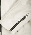 Women's Real Leather Off White Biker Style Leather Jacket
