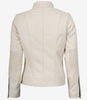 Women's Real Leather Off White Biker Style Leather Jacket
