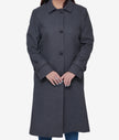 Womens Charcoal Grey Wool Overcoat