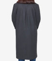 Womens Charcoal Grey Wool Overcoat