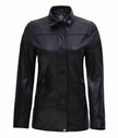 Womens Black Leather Car Coat