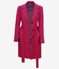 Womens Long Pink Wool Wrap Coat
