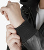 Womens Tall Black Hooded Bomber Leather Jacket