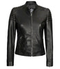 Carrie Womens Slim Fit Leather Jacket Black