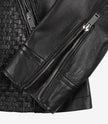 Womens Slim Fit Black Textured Leather Jacket
