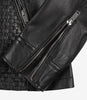 Womens Slim Fit Black Textured Leather Jacket