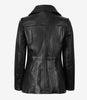 Womens 3 4 Length Black Leather Coat
