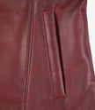 Womens Real Leather Maroon Coat