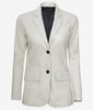 Womens Two Button White Leather Blazer