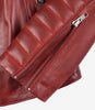 Womens Asymmetrical Red Leather Moto Jacket