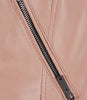 Womens Real Lambskin Leather Pink Moto Jacket