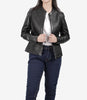 Womens Slim Fit Black Textured Leather Jacket