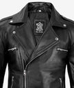Black Asymmetrical Belted Moto Leather Jacket