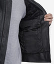 Mens Black Leather Cafe Racer Jacket