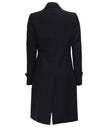 Womens Two Pockets Wool Coat Black
