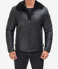 Black Leather B3 Bomber Jacket Mens