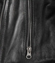 Womens Black Asymmetrical Cropped Leather Jacket