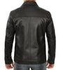 Mens Shirt Collar Classic Black Leather Jacket
