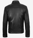 MINIMALIST: Men's Tony Black Leather Harrington Jacket