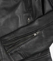 Womens Black Real Leather Moto Jacket
