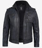 Mens Cafe Racer Distressed Black Leather Jacket